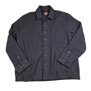 Common People Shirt Jacket Mens XL Green Textured Button Up Shacket Workwear